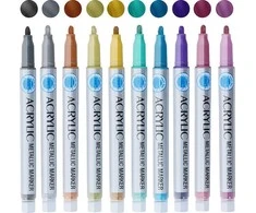 Inny Craft Craft - Akrilinių žymeklių / rašiklių rinkinys, 10 vnt (metalinis)