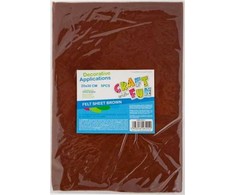 4F Dekoratyvinis veltinio rinkinys 5 lapeliai, rudas