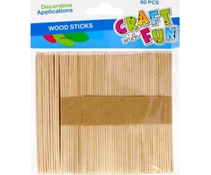 Dekoracija mediniai pagaliukai CRAFT with FUN, 9x112 mm, 60 vnt.