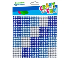 Mėlyna Dekoratyviniai krištoliniai karoliukai CRAFT with FUN Mėlyna, lipnūs, 10x10 mm, 600 vnt.