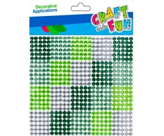 Dekoratyviniai krištoliniai karoliukai CRAFT with FUN Žalias, lipnūs, 10x10 mm, 600 vnt.