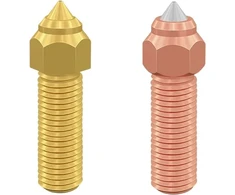 3D spausdintuvo purkštukų komplektas 1vnt žalvarinis, 1vnt varinis / grūdinto plieno 0.4mm skirti K1 / K1Max / CR-M4 / ENDER-3V3KE CREALITY
