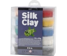 Silk Clay Šilko molis – pagrindinės spalvos (10 x 40 g) (79143)