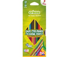 Cricco dvipusės spalvotos pieštukų lazdelės, 12/24 spalvos