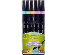 Cricco dvipusiai pastelinių spalvų markeriai, 6 vnt.
