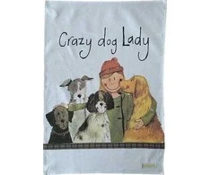 Crocodile Creek Virtuvinis rankšluostis TT39 Crazy Dog Lady Psiara