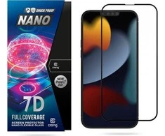 Crong 7D nano lankstus stiklas – pilnai dengianti hibridinė ekrano apsauga 9H iPhone iPhone 13 Pro Max
