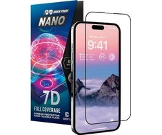 Crong 7D nano lankstus stiklas – pilnai dengianti hibridinė ekrano apsauga 9H iPhone 14 Pro Max