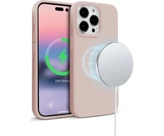 „Crong Color Cover“ magnetinis dėklas, skirtas „iPhone 14 Pro“ (smėlio rožinis)