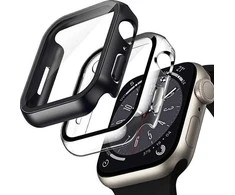 Crong Hybrid Watch Case - dėklas su stiklu skirtas Apple Watch 45mm Clear