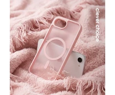 Dėklas Crong Hybrid Matte Magnetic - MagSafe Case iPhone 17e / 16e (Rožinė)