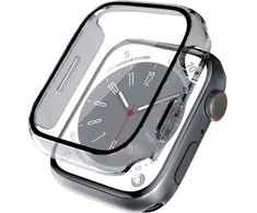 Crong Hybrid Watch Case - dėklas su stiklu skirtas Apple Watch 45mm Clear