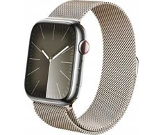 Crong Milano Steel – Nerūdijantis plienas apyrankė skirta Apple Watch 44/45/46/49 mm champagne