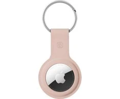 Crong Silikoninis dėklas with Key Ring - Protective case for Apple AirTag key ring Sand Rožinė
