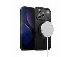 Crong Hybrid Frost MAG Cover - dėklas MagSafe Apple iPhone 17 Pro juodas