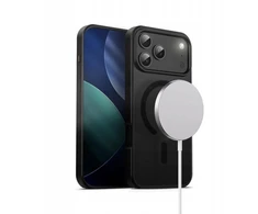 Crong Hybrid Frost MAG Cover - dėklas MagSafe Apple iPhone 17 Pro Max juodas