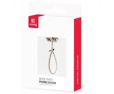 Dėklas Crong Phone Charm - Lanyard phone strap (rusvai gelsvas Twist) (CRGPHCH17)