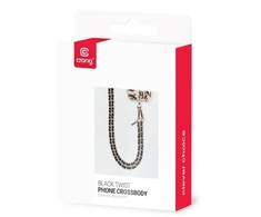 Dėklas Crong Phone Crossbody - Smycz do zawieszenia telefonu (Juodas Twist)