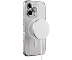 Crong Clear MAG Pro – dėklas iPhone 16 Pro MagSafe (baltas)