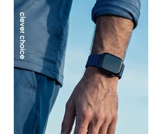 Crong Wave Band – Pintas dirželis Apple Watch 38/40/41/42 mm (tamsiai mėlyna) (CRG40WAV2NBL)