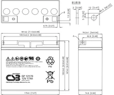 CSB CSB GP12170 švino rūgšties (VRLA) 12 V baterija