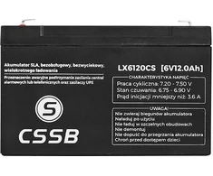 CSSB Želinis akumuliatorius 6V 12Ah (LX6120CS)