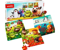 Puzzlika dėlionė 3 in 1 "Mėgstamiausi gyvūnai"