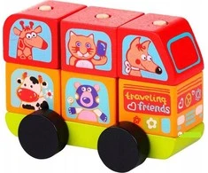 Cubika Mediniai mini autobusų skanūs gyvūnai 18m + Cubika