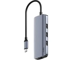 Cudy UH606 laptop dock/port replicator Wired USB 3.2 Gen 1 (3.1 Gen 1) Type-C Pilkas, Sidabrinis