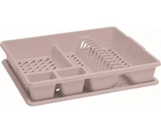 Indų džiovykla su padėklu CURVER BASIC KITCHEN ACCESORIES, kreminės spalvos, h9 x 45 x 38 cm
