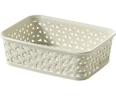 Plastikinė dėžė My Style Rattan A6 Curver 6x19.8x14.2cm kreminės spalvos