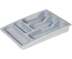 Reguliuojamas stalo įrankių dėklas CURVER BASIC KITCHEN ACCESORIES, šv.pilkos sp., h6,4 x 30 x 42 cm