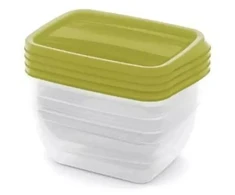 Curver Rectangular food container set 4x0.75L Vedo transparent žalias