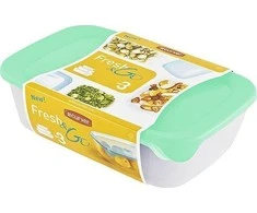 Maisto laikymo dėžučių rinkinys CURVER FRESH&amp;GO, h7,4 x 17 x 12,6 cm, 2l/1l/0,5l, 3 vnt.