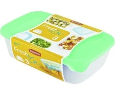 Maisto laikymo dėžučių rinkinys CURVER FRESH&amp;GO, h7,4 x 17 x 12,6 cm, 2l/1l/0,5l, 3 vnt.