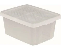 Daiktų laikymo dėžė su dangčiu CURVER ESSENTIALS, skaidri , h27 x 44 x 34 cm, 26 L
