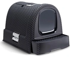 Curver Rattan tualetas katėms grafito spalvos 51x39x39cm