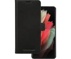D Bramante dbramante1928 Lynge - Dėklas su klapką na telefon - ze skóry licowej - juoda - do Samsung Galaxy S21 Ultra 5G (LYSUGTBL1243)
