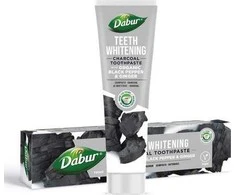 Dabur balinamoji dantų pasta su ekologišku juoduoju pipiru ir imbieru – be fluoro, 100 ml