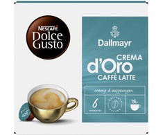 Nescafe Dolce Gusto Dallmayr Crema d'Oro Caffe Latte kava, 16 kapsulių dėžutėje