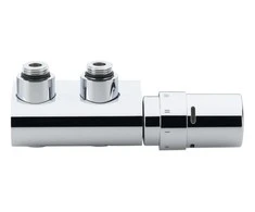Danfoss VHX dubultbloks ar termogalvu telpas t° reg., hroms, 90°