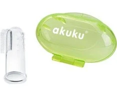 AKUKU silikoninis dantų šepetėlis su dėžute Žalias, A0264