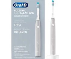 Elektrinis dantų šepetėlis Oral-B Pulsonic Slim Clean 2000, pilkos spalvos