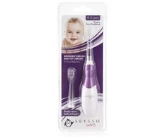 Dantų šepetėlis SEYSSO Baby Penguin balta ir-violetinė