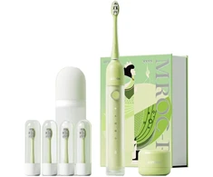 Jimok Sonicinis dantų šepetėlis R1 Matcha Žalias IPX8 tylus 4 antgaliai