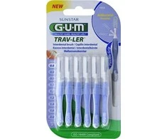 Dantų šepetėlis GUM "Sunstar" tarpdančių šepetėlis 0,6 mm Trav-Ler 6 vnt
