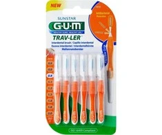 GUM "Sunstar" tarpdančių šepetėlis 0,9 mm Trav-Ler 6 vnt