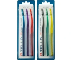 Dantų šepetėlių rinkinys, TELLO 6240 Ultra Soft TRIO, labai minkšti, 3 vnt.