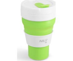 Nils Sulankstomas silikoninis kelioninis puodelis su dangteliu, 600 ml