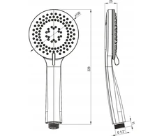 Deante 3-function hand shower